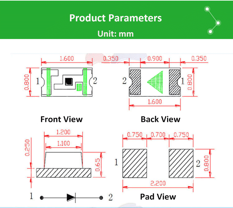 LED-SMD-0603-5-Color-Parameter